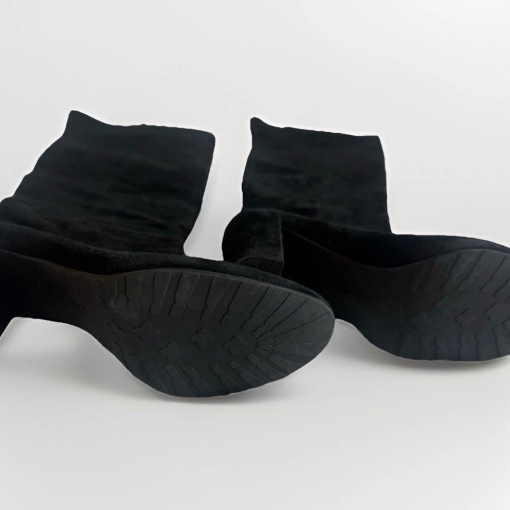 Nine West Over The Knee Snowfallo Upper Leather Suede Black Boots - Picture 2 of 5